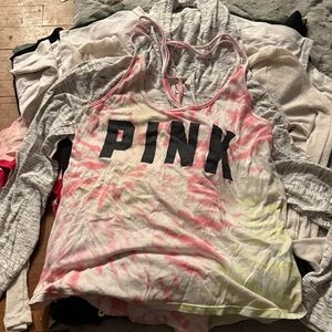 PINK Victoria's Secret Pink and Yellow Tank Top